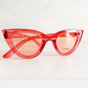 Transparent Red Cat Eye Sunglasses